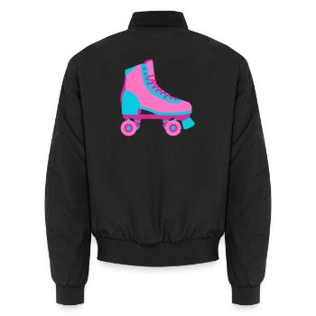 Rollschuh Rollschuhfahren Roller Derby 80er - Unisex Bomberjacke - Schwarz - Hinten - AI Model Male 185 light (185cm)