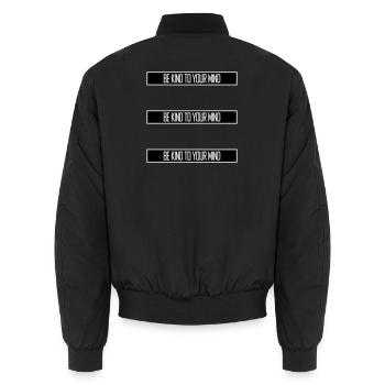 Be Kind To Your Mind Lustig Psychisch Gesund Logo - Unisex Bomberjacke - Schwarz - Hinten - AI Model Male 185 light (185cm)