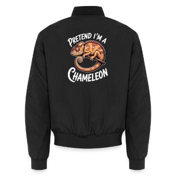 Chameleon Sayings Funny Chameleon Gift - Unisex Bomber Jacket - black - Back - AI Model Male 185 light (185cm)