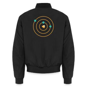 Atommodell - Physik Chemie Wissenschaft Nerd - Unisex Bomberjacke - Schwarz - Hinten - AI Model Male 185 light (185cm)