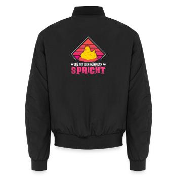 Hühnerflüsterer Huhn Hühnerhalter Hühner - Unisex Bomberjacke - Schwarz - Hinten - AI Model Male 185 light (185cm)