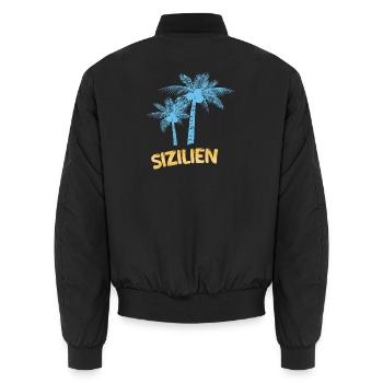 Sizilien als Palmen - Unisex Bomberjacke - Schwarz - Hinten - AI Model Male 185 light (185cm)