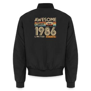 40. Geburtstag, 40 Jahre - Unisex Bomberjacke - Schwarz - Hinten - AI Model Male 185 light (185cm)