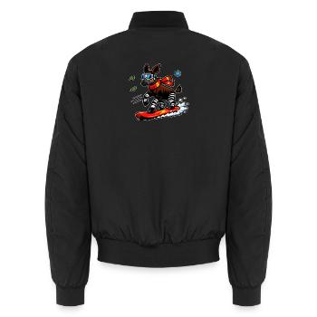 Âne surfeur avec écharpe - Bomber unisexe - noir - Dos - AI Model Male 185 light (185cm)