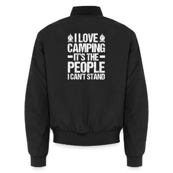 Camping Bonfire Camp Life Forest Camper - Unisex Bomberjacke - Schwarz - Hinten - AI Model Male 185 light (185cm)