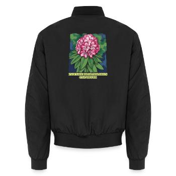Infiniti Opportunities Flower - Unisex Bomber Jacket - black - Back - AI Model Male 185 light (185cm)