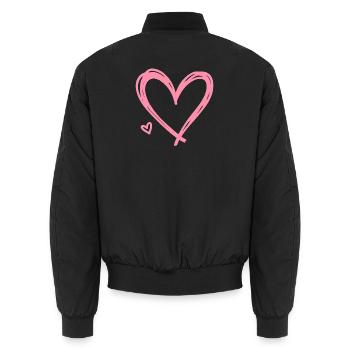 Cœur - Bomber unisexe - noir - Dos - AI Model Male 185 light (185cm)