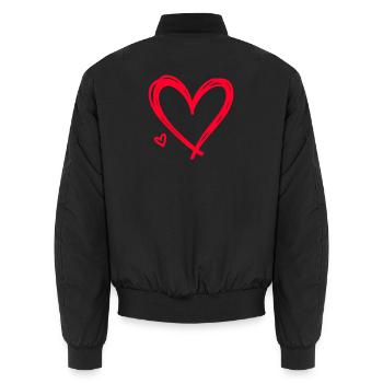 Herz - Unisex Bomberjacke - Schwarz - Hinten - AI Model Male 185 light (185cm)