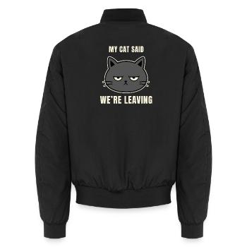 Mon chat dit qu’on y va - Bomber unisexe - noir - Dos - AI Model Male 185 light (185cm)