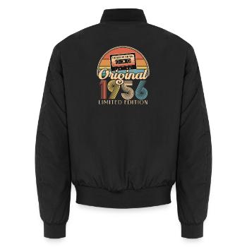 70e anniversaire, 70 ans - Bomber unisexe - noir - Dos - AI Model Male 185 light (185cm)