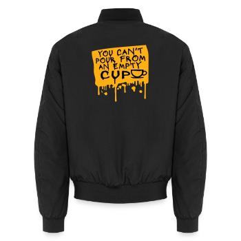 You Can't Pour From An Empty Cup Selbstfürsorge - Unisex Bomberjacke - Schwarz - Hinten - AI Model Male 185 light (185cm)