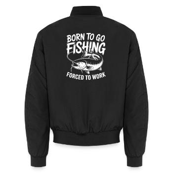 Né pour la pêche - Bomber unisexe - noir - Dos - AI Model Male 185 light (185cm)