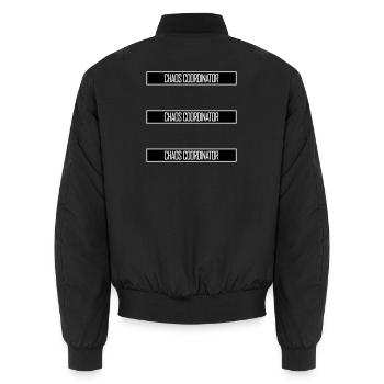 Chaos Coordinator Funny Title Parents Teacher Logo - Unisex Bomber Jacket - black - Back - AI Model Male 185 light (185cm)