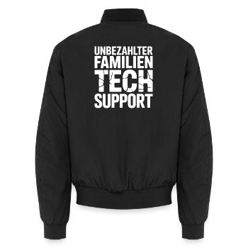 Unbezahlter Familien Tech Support - Unisex Bomberjacke - Schwarz - Hinten - AI Model Male 185 light (185cm)