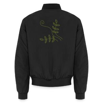 Olivenranken-Linienkunst - Unisex Bomberjacke - Schwarz - Hinten - AI Model Male 185 light (185cm)