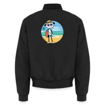 Kopf aus - Meer an ! Strichel im Urlaubsmodus - Unisex Bomberjacke - Schwarz - Hinten - AI Model Male 185 light (185cm)