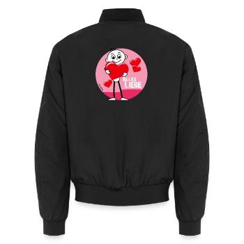 Alles Liebe Herzheld  Schatzi Schnukki Herzilein - Unisex Bomberjacke - Schwarz - Hinten - AI Model Male 185 light (185cm)