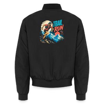 course sur sentier - Bomber unisexe - noir - Dos - AI Model Male 185 light (185cm)