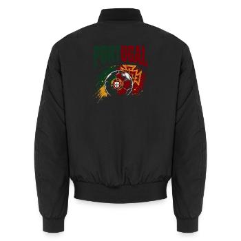 Portugal Fußball Fanshirt & Merch - Unisex Bomberjacke - Schwarz - Hinten - AI Model Male 185 light (185cm)