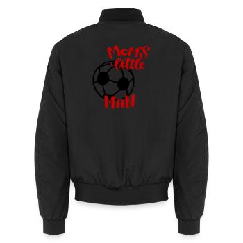 Mom's Little Football Man  - Unisex Bomberjacke - Schwarz - Hinten - AI Model Male 185 light (185cm)