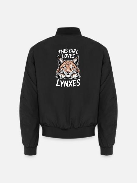 Luchs Sprüche Luchse Mädchen Lustig Luchs Geschenk - Unisex Bomberjacke - Schwarz