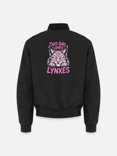 Luchs Sprüche Luchse Mädchen Lustig Luchs Geschenk - Unisex Bomberjacke - Schwarz
