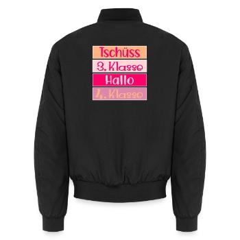 Hallo Viertklässlerin - Grundschule - Unisex Bomberjacke - Schwarz - Hinten - AI Model Male 185 light (185cm)
