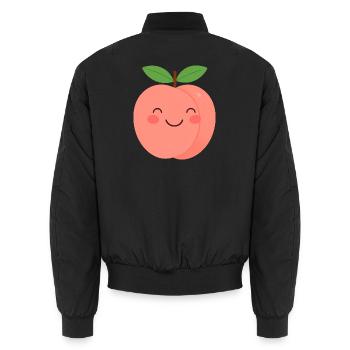 Imprimé pêche joyeux - Bomber unisexe - noir - Dos - AI Model Male 185 light (185cm)