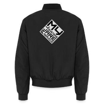 Tous mes systèmes sont nerveux, peur drôle, logo de nerd - Bomber unisexe - noir - Dos - AI Model Male 185 light (185cm)