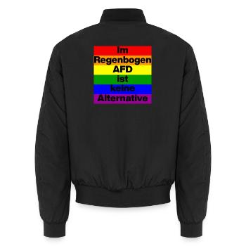 IM REGENBOGEN AFD IST KEINE ALTERNATIVE  - Unisex Bomberjacke - Schwarz - Hinten - AI Model Male 185 light (185cm)