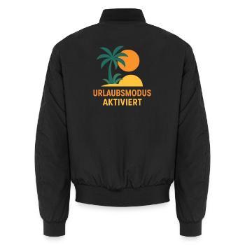 Urlaubsmodus Aktiviert Sonnenuntergang - Unisex Bomberjacke - Schwarz - Hinten - AI Model Male 185 light (185cm)