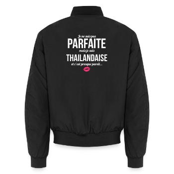 Je Ne Suis Pas Parfaite Mais Je Suis Thailandai... - Bomber unisexe - noir - Dos - AI Model Male 185 light (185cm)