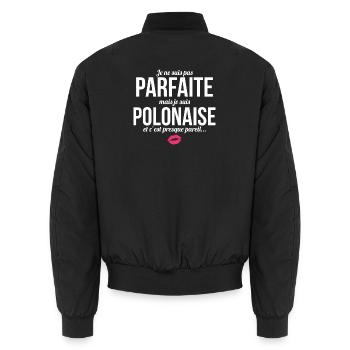 Je Ne Suis Pas Parfaite Mais Je Suis Polonaise ... - Bomber unisexe - noir - Dos - AI Model Male 185 light (185cm)