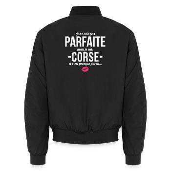 Je Ne Suis Pas Parfaite Mais Je Suis Corse Et C... - Bomber unisexe - noir - Dos - AI Model Male 185 light (185cm)