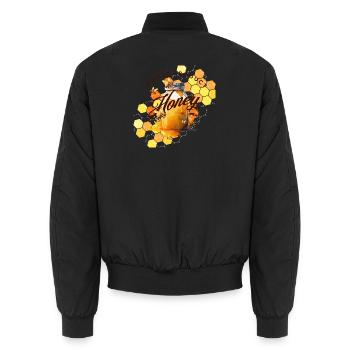 Motif de rêve d’abeille à miel - Bomber unisexe - noir - Dos - AI Model Male 185 light (185cm)