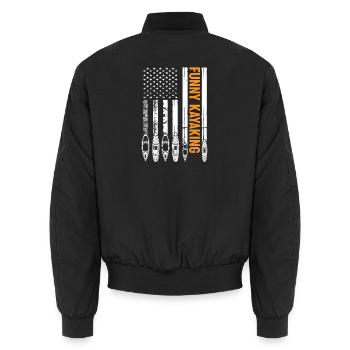 Canoeing Kayaking US Flag Kayaker - Unisex Bomberjacke - Schwarz - Hinten - AI Model Male 185 light (185cm)