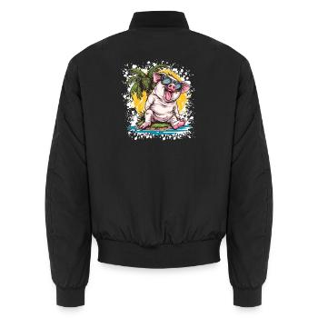 Schwein Sommer Comic - Unisex Bomberjacke - Schwarz - Hinten - AI Model Male 185 light (185cm)