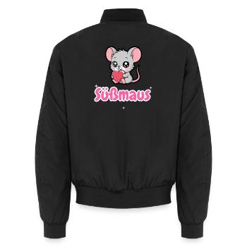 Süßmaus süßer Kosename Maus Liebe Geschenk - Unisex Bomberjacke - Schwarz - Hinten - AI Model Male 185 light (185cm)