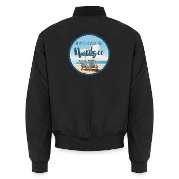 Nordsee – Er küsste sie wollte Meer - Unisex Bomberjacke - Schwarz - Hinten - AI Model Male 185 light (185cm)