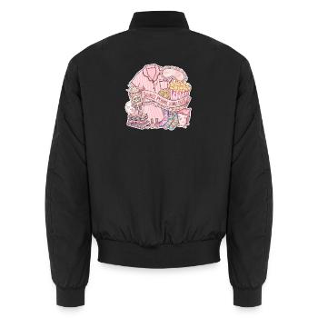 Soirée Pyjama Jeunes Filles - Bomber unisexe - noir - Dos - AI Model Male 185 light (185cm)