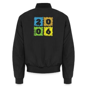 Écussons colorés pour le 20e anniversaire depuis 08/2006 - Bomber unisexe - noir - Dos - AI Model Male 185 light (185cm)