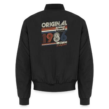 Original 1986 Jahrgang Vintage Geburtstag Retro Go - Unisex Bomberjacke - Schwarz - Hinten - AI Model Male 185 light (185cm)