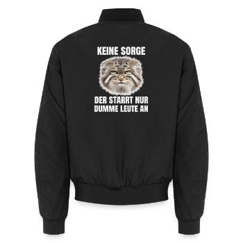 Grumpy Pallas Katze Manul Cat Humor Katzen Motiv - Unisex Bomberjacke - Schwarz - Hinten - AI Model Male 185 light (185cm)