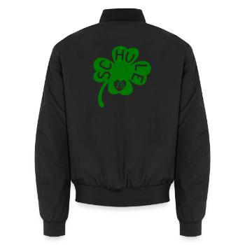 Schule 26 Kleeblatt - Unisex Bomberjacke - Schwarz - Hinten - AI Model Male 185 light (185cm)