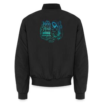 Der Herr ist mein Hirte Psalm 23 - Unisex Bomberjacke - Schwarz - Hinten - AI Model Male 185 light (185cm)