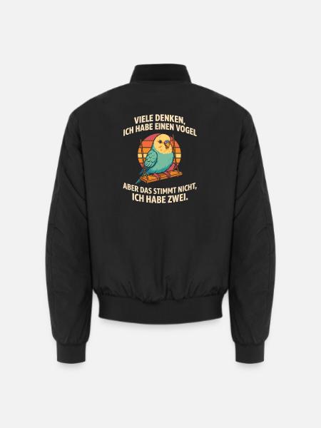 Viele Denken Ich Habe Einen Vogel Wellensittich - Unisex Bomberjacke - Schwarz