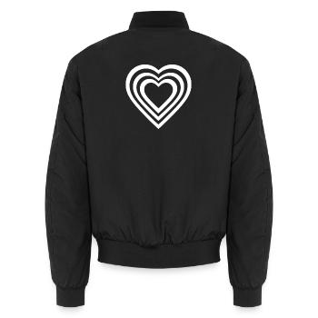 Herz - Unisex Bomberjacke - Schwarz - Hinten - AI Model Male 185 light (185cm)