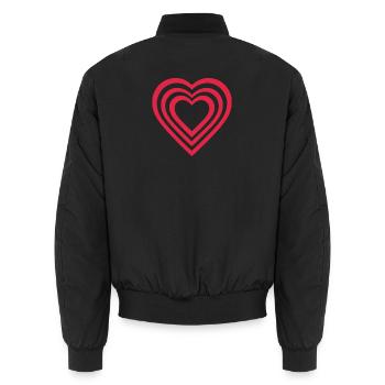 Cœur - Bomber unisexe - noir - Dos - AI Model Male 185 light (185cm)