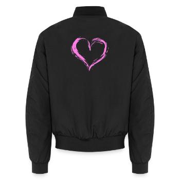 Cœur - Bomber unisexe - noir - Dos - AI Model Male 185 light (185cm)