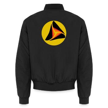 Volley-ball de plage, plage et soleil - Bomber unisexe - noir - Dos - AI Model Male 185 light (185cm)
